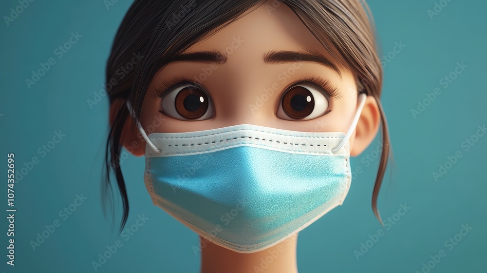 Asian woman displaying a medical face mask emphasizing the importance of respiratory protection against pollution and viruses health awareness Asian woman displaying a medical face mask emphasizing the importance of respiratory protection against pollution and viruses health awareness