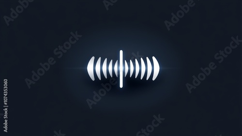 Minimalistic Sound Wave Icon on Dark Background