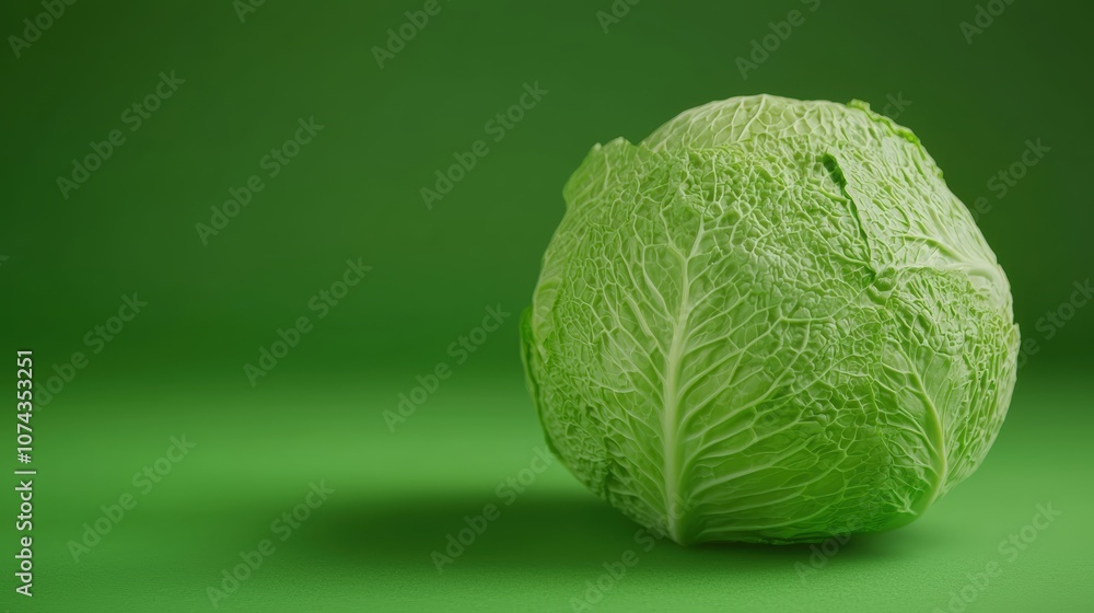 Fototapeta premium Green cabbage on green