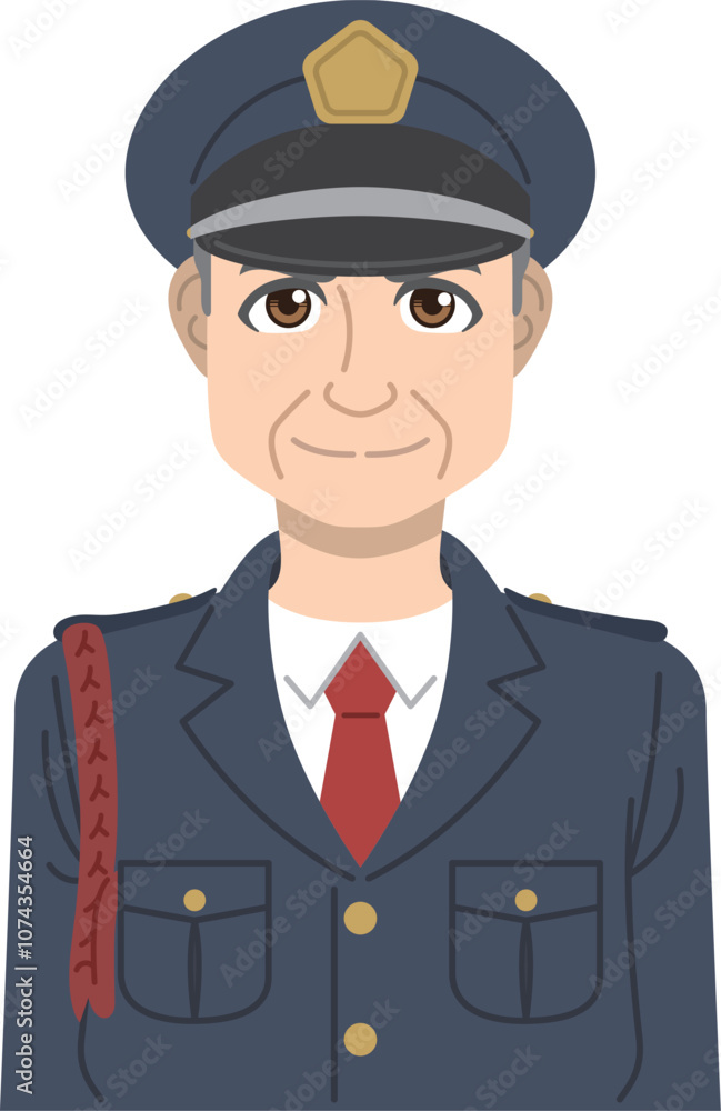 中年の男性警備員 中年の男性警備員