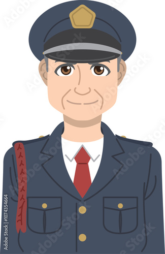 中年の男性警備員