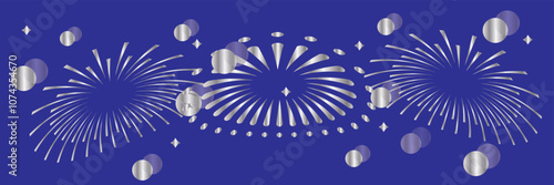 Fireworks background, fireworks vector border, frame. Christmas, New Year background. Vector illustration. EPS 10