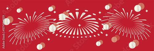 Fireworks background, fireworks vector border, frame. Christmas, New Year background. Vector illustration. EPS 10