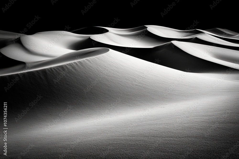 A black and white photo of sand dunes in the desert A black and white photo of sand dunes in the desert