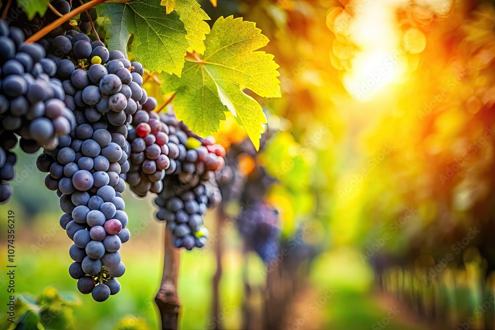Fototapeta premium Luxurious Dark Sweet Grapes in Tilt-Shift Focus for Wine Lovers