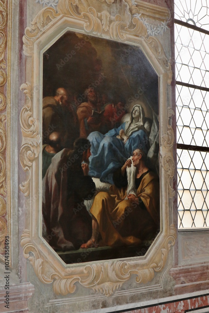 Napoli - Dipinto settecentesco nella Cappella dell'Idra nel Chiostro di San Gregorio Armeno