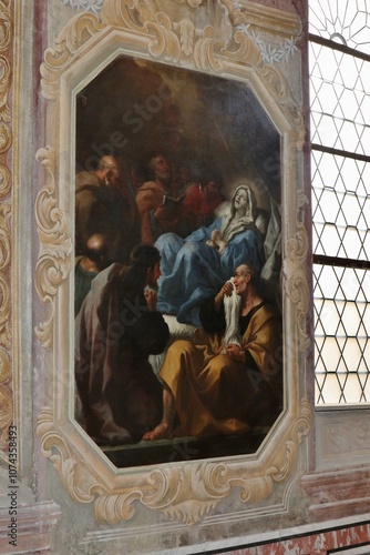 Obraz na płótnie Napoli - Dipinto settecentesco nella Cappella dell'Idra nel Chiostro di San Gregorio Armeno w salonie