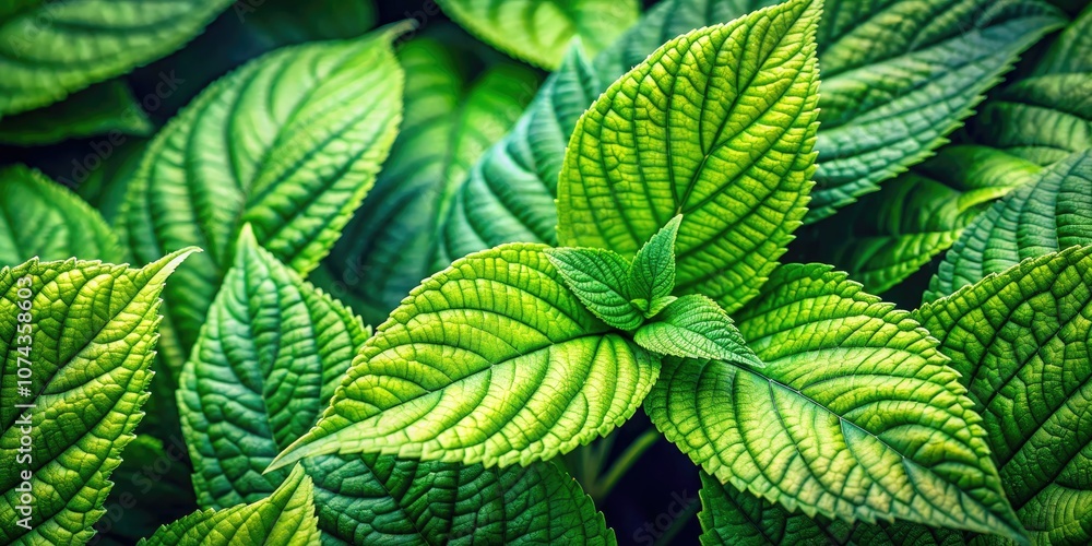 Macro Photography of Green Leaves for Marketing Poster Design in Diffuse Style Macro Photography of Green Leaves for Marketing Poster Design in Diffuse Style