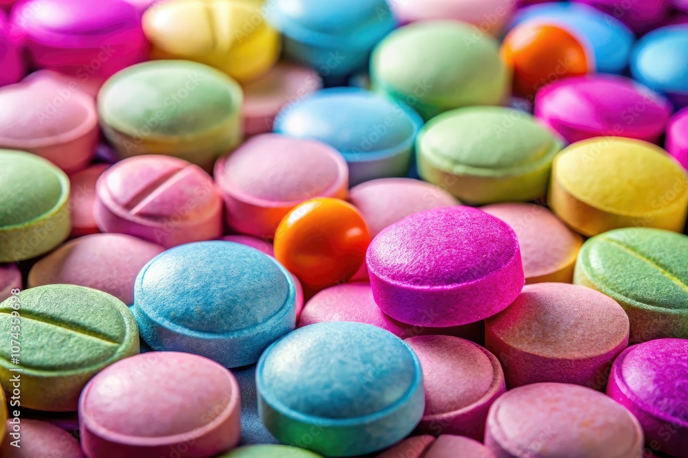 Macro Shot of Opioid Tablets for Medical and Pharmaceutical Use Macro Shot of Opioid Tablets for Medical and Pharmaceutical Use