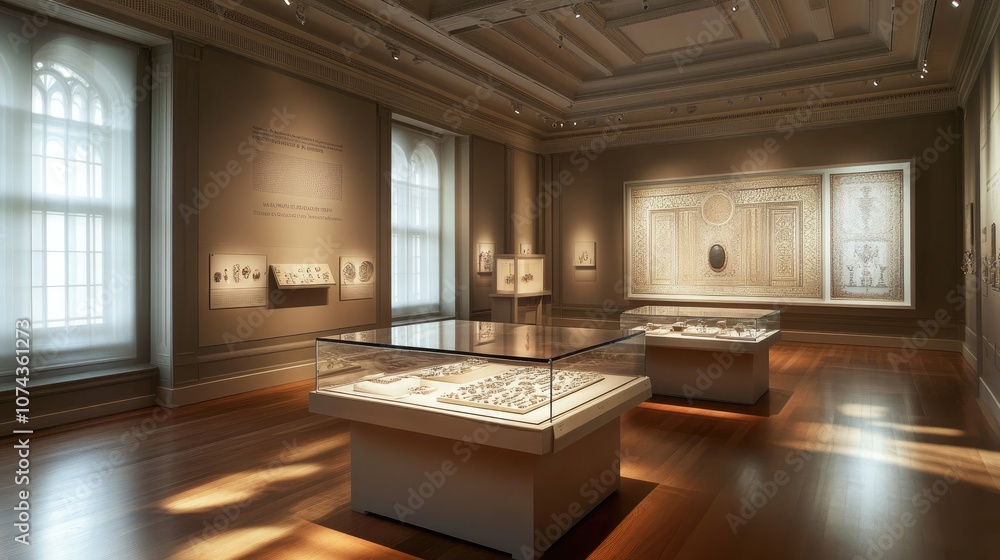 Elegant Art Gallery with Museum Displays Elegant Art Gallery with Museum Displays