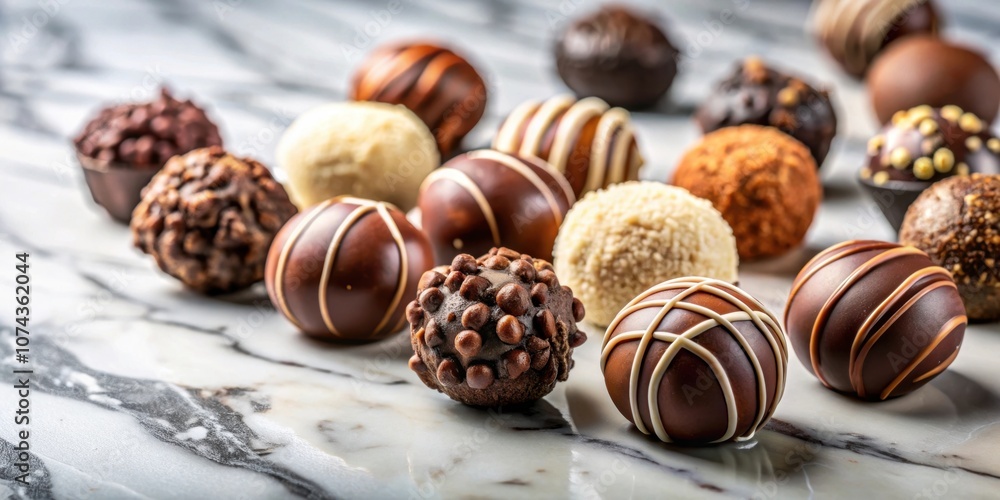 Luxurious Belgian chocolate truffles on a marble countertop , gourmet, decadent, dark chocolate, indulgent, sweet Luxurious Belgian chocolate truffles on a marble countertop , gourmet, decadent, dark chocolate, indulgent, sweet