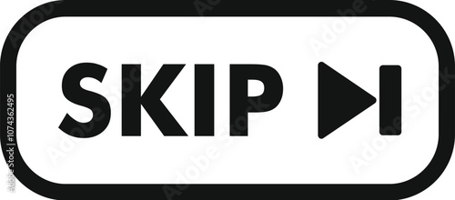 Skip button with forward arrow, enabling users to jump ahead in multimedia content
