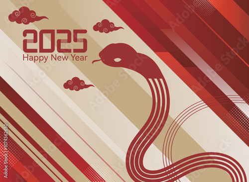 年賀状 2025 巳年 蛇 金 背景