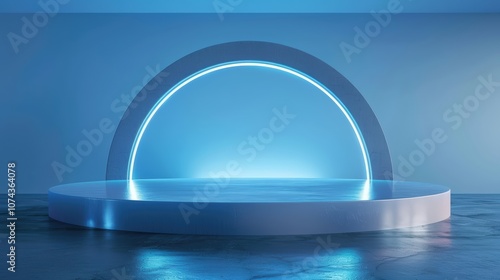 Blue neon archway