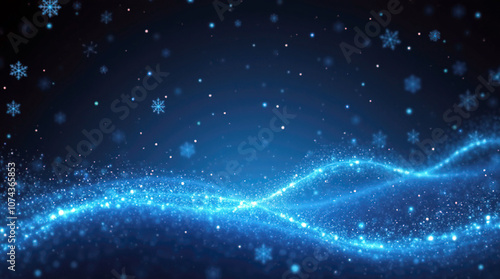 Wallpaper Mural Christmas holiday blue light trails with snowflakes Torontodigital.ca