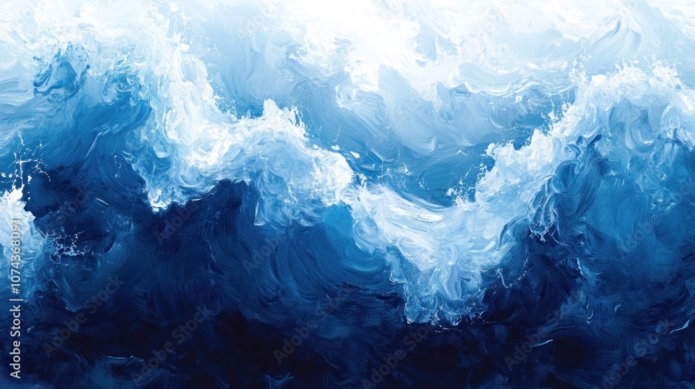 Watercolor background in shades of blue and navy, with splashes that resemble ocean waves for a deep and serene look Watercolor background in shades of blue and navy, with splashes that resemble ocean waves for a deep and serene look