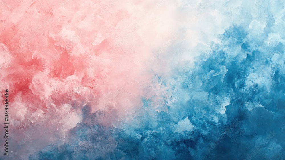 Obraz premium Watercolor background with soft pastel hues blending pink and blue, creating a dreamy and gentle texture