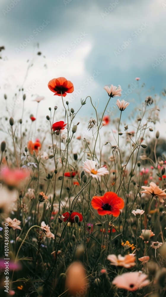 Obraz premium Flower landscape blossom field.