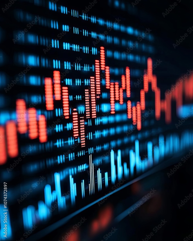 Abstract data visualization with glowing graphs on dark background. Abstract data visualization with glowing graphs on dark background.