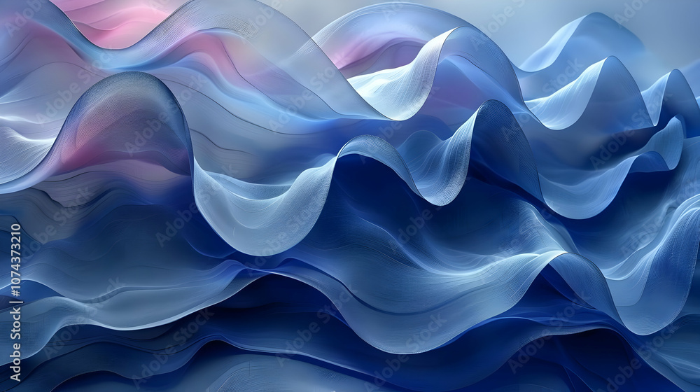 Fototapeta premium Abstract Blue Waves Illustration