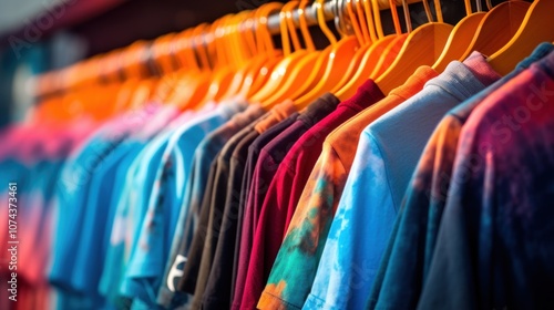 Wallpaper Mural Colorful T-Shirts on Hangers Torontodigital.ca