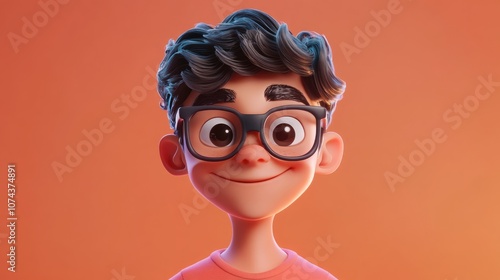 Wallpaper Mural Teenage boy with glasses studying showcasing focus and dedication in an educational setting Torontodigital.ca