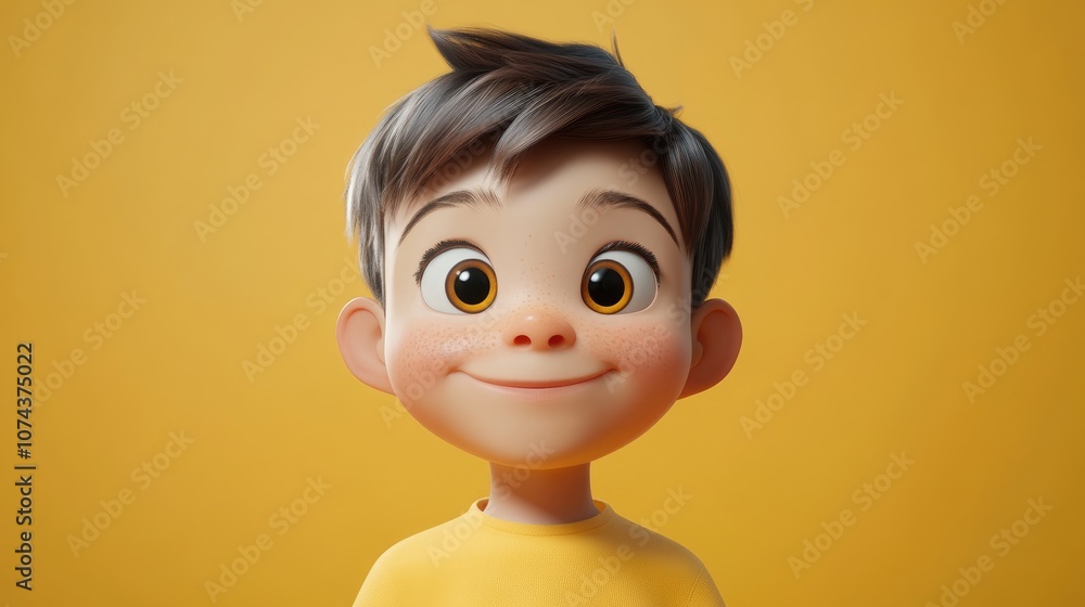 Smiling little boy captured in a close up portrait conveying joy and innocence Smiling little boy captured in a close up portrait conveying joy and innocence