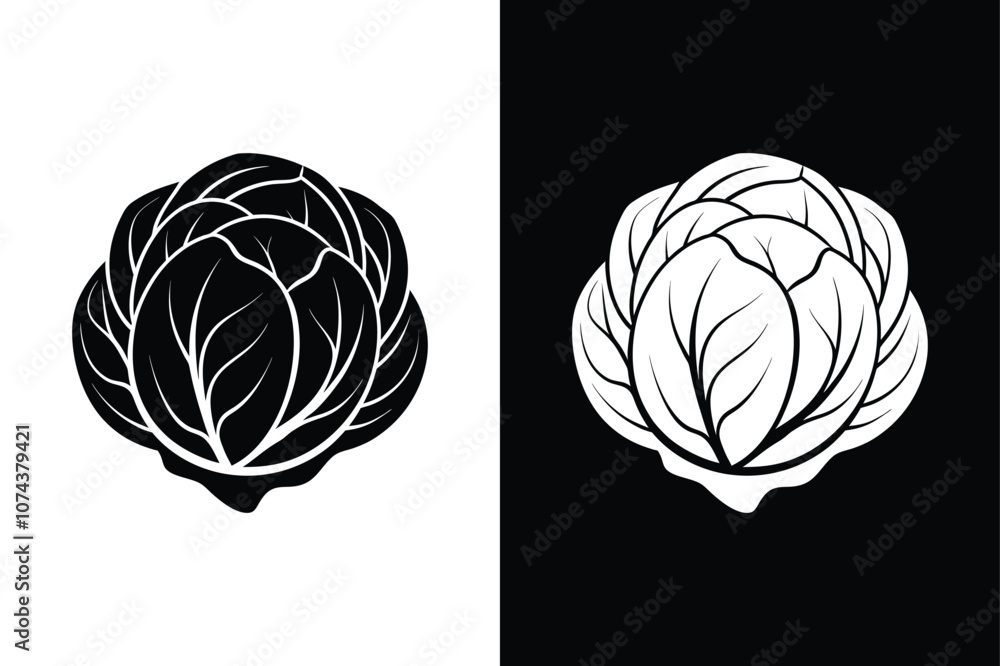Flat Brussels Sprouts Vector Icon. Perfect for Clean, Modern Designs Flat Brussels Sprouts Vector Icon. Perfect for Clean, Modern Designs