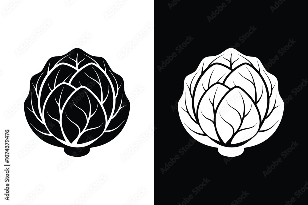 Minimalist Brussels Sprouts Icon. Isolated Flat Vegetable Illustration Minimalist Brussels Sprouts Icon. Isolated Flat Vegetable Illustration