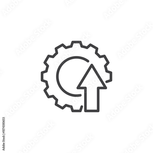 Gear with Arrow Up line icon