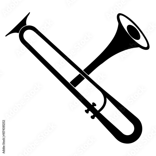 Trombone Silhouette vector illustration