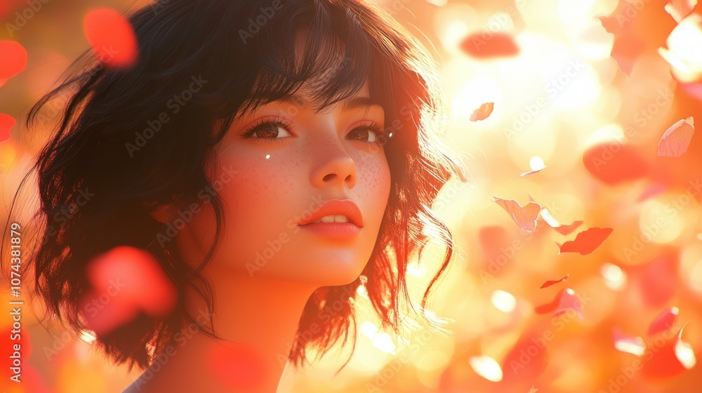 Fototapeta premium Autumn Portrait of a Young Woman