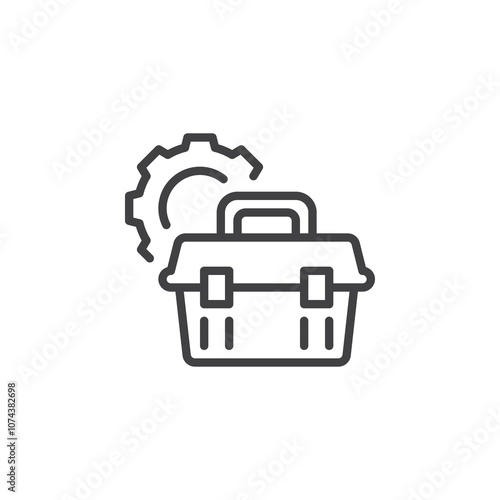 Gear and Tool box line icon
