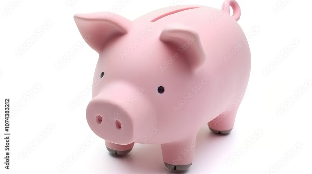 Piggy Bank on White Background - a charming and savings-inspired visual. The piggy bank on the white background creates a simple yet inviting look. It gives the impression of saving money, making it a Piggy Bank on White Background - a charming and savings-inspired visual. The piggy bank on the white background creates a simple yet inviting look. It gives the impression of saving money, making it a