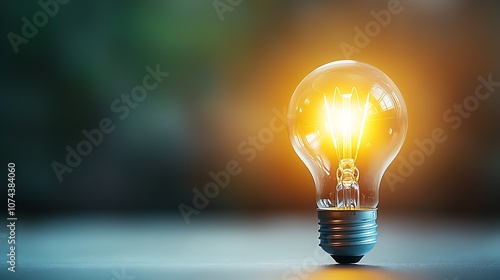The solitary glowing lightbulb emits a warm and captivating glow, casting shadows on the surrounding darkness and illuminating the path to innovation and ingenuity.