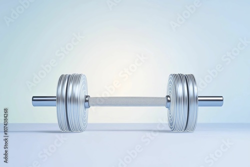 Outline of dumbbells with energy lines radiating outward. Minimalist design featuring smooth lines and a soothing color scheme.