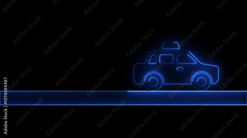 Neon Taxi Icon on Platform – Illuminated Cab Symbol for Urban Transport and Navigation Displays Neon Taxi Icon on Platform – Illuminated Cab Symbol for Urban Transport and Navigation Displays