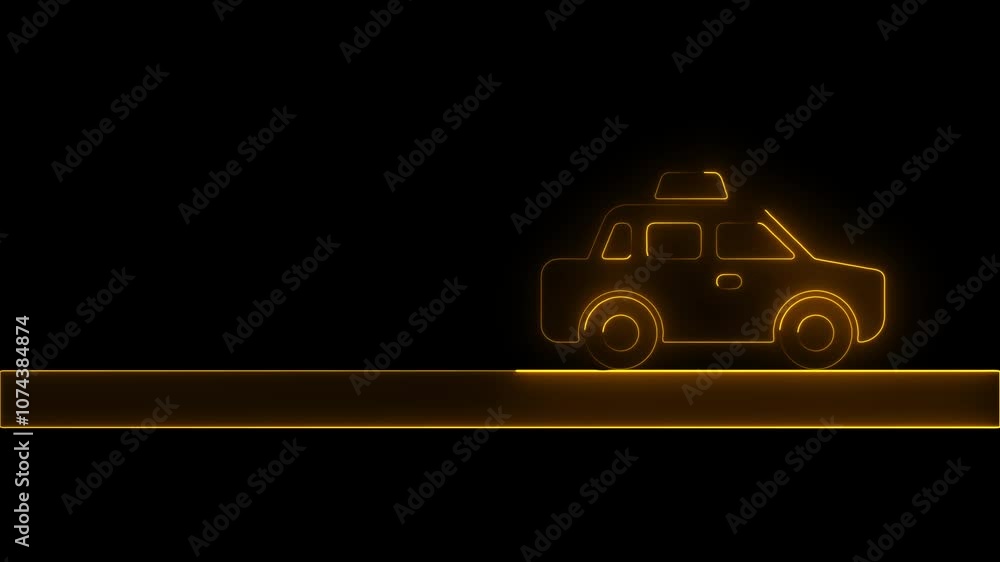 Neon Taxi Icon on Platform – Illuminated Cab Symbol for Urban Transport and Navigation Displays Neon Taxi Icon on Platform – Illuminated Cab Symbol for Urban Transport and Navigation Displays
