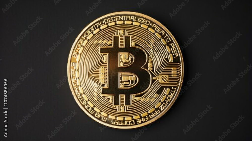 Bitcoin,a stack of gold coins, virtual currency Bitcoin,a stack of gold coins, virtual currency