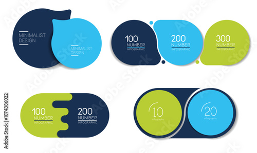 Set of roud cirles schemes, diagrams. One, two, three, four infographic template.