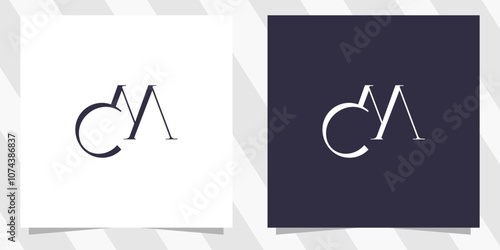 letter cm mc logo design vector
