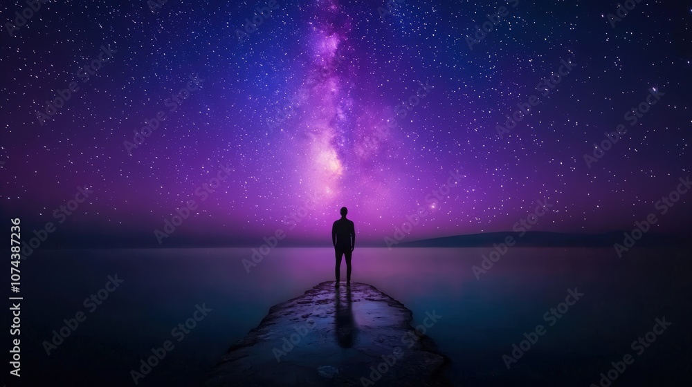 Silhouette under stars Silhouette under stars