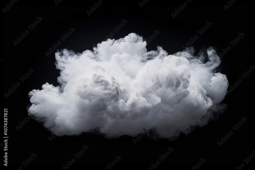 Fluffy white cloud on black Fluffy white cloud on black