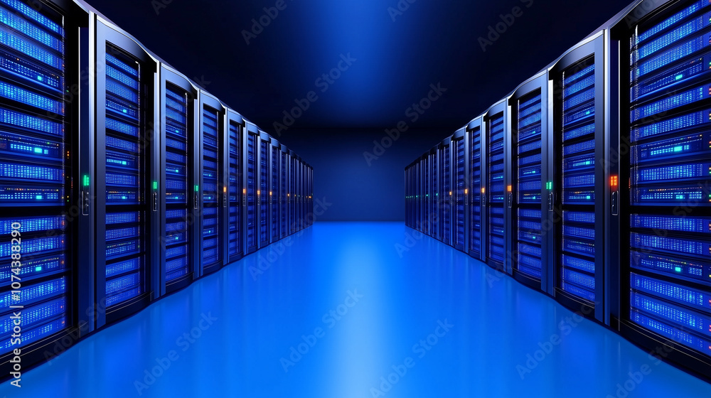 Fototapeta premium Rows of Servers in Data Center