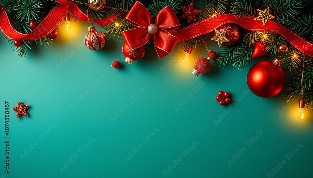 Xmas background with festive decorative elements with copy space Xmas background with festive decorative elements with copy space