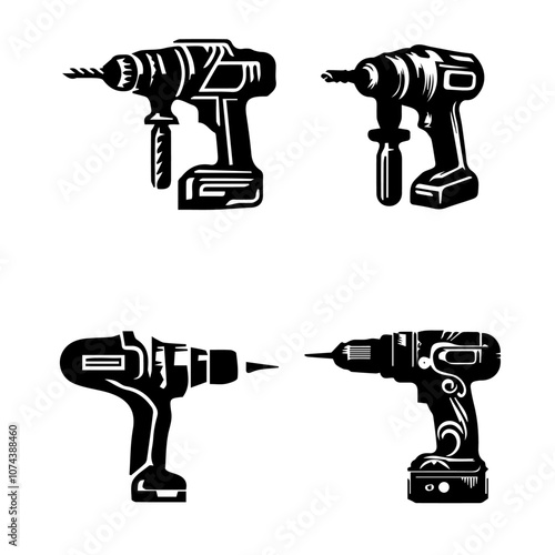 Drill Silhouette, drill vector, drill icon
