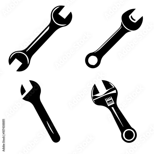 wrench Silhouette, wrench vector, wrench icon