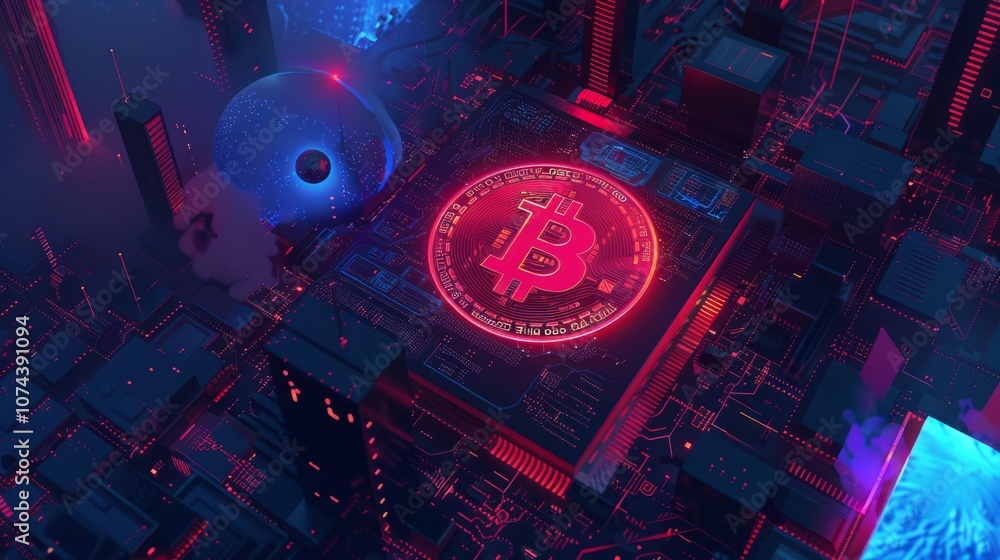 Bitcoin,a stack of gold coins, virtual currency Bitcoin,a stack of gold coins, virtual currency