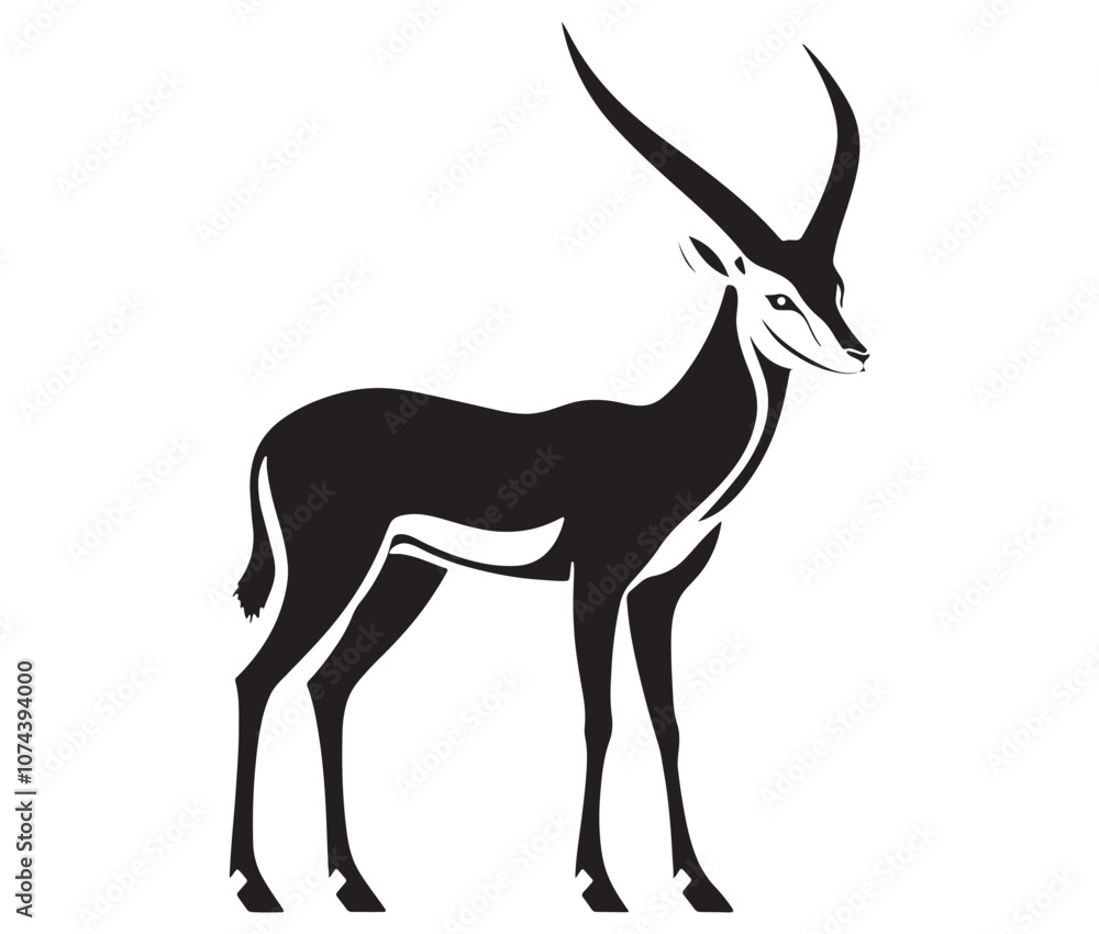 Obraz premium Silhouette of an antelope, Silhouette of a goat