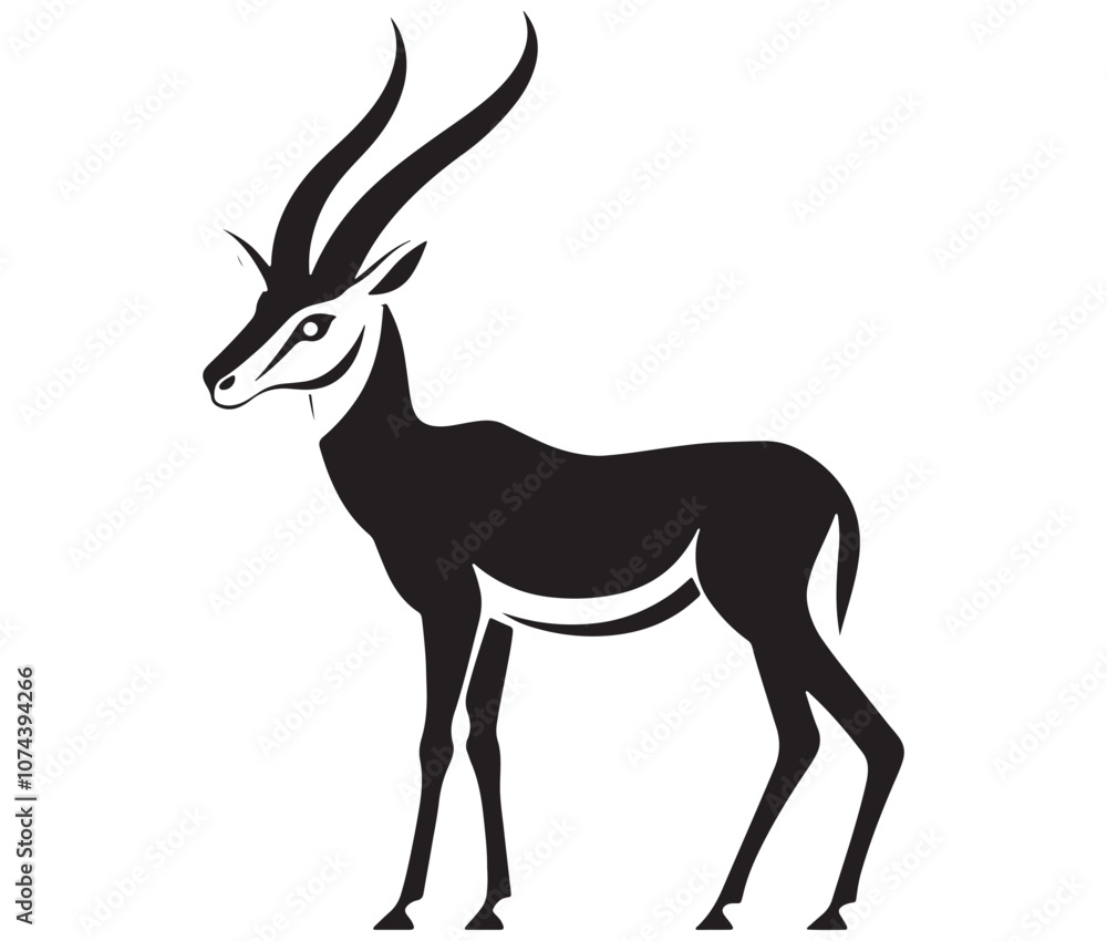 Obraz premium Silhouette of an antelope, Silhouette of a goat